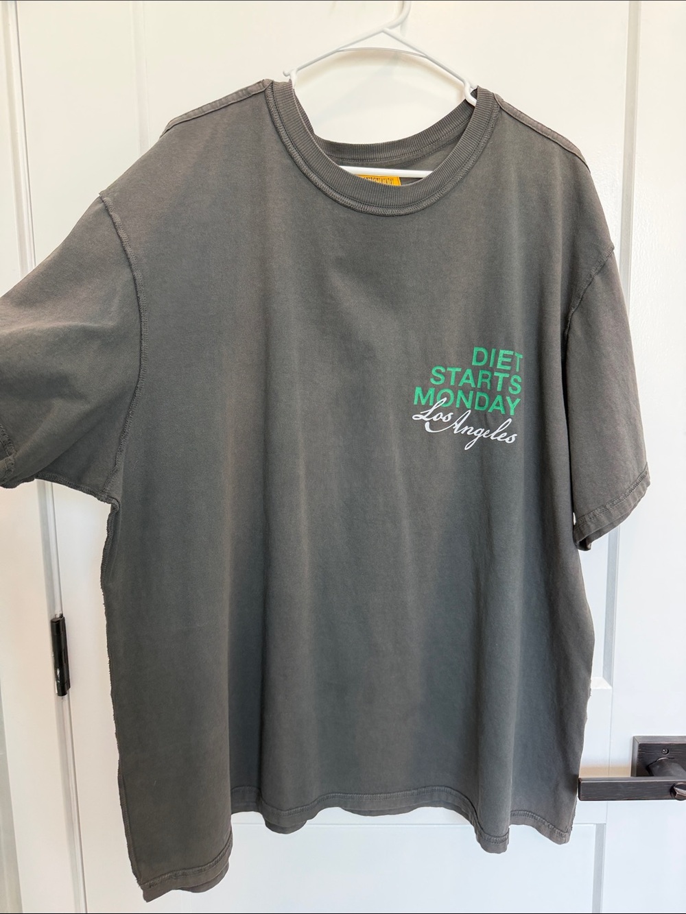 Charcoal Graphic 'Diet Starts Monday' Short Sleeve Tee